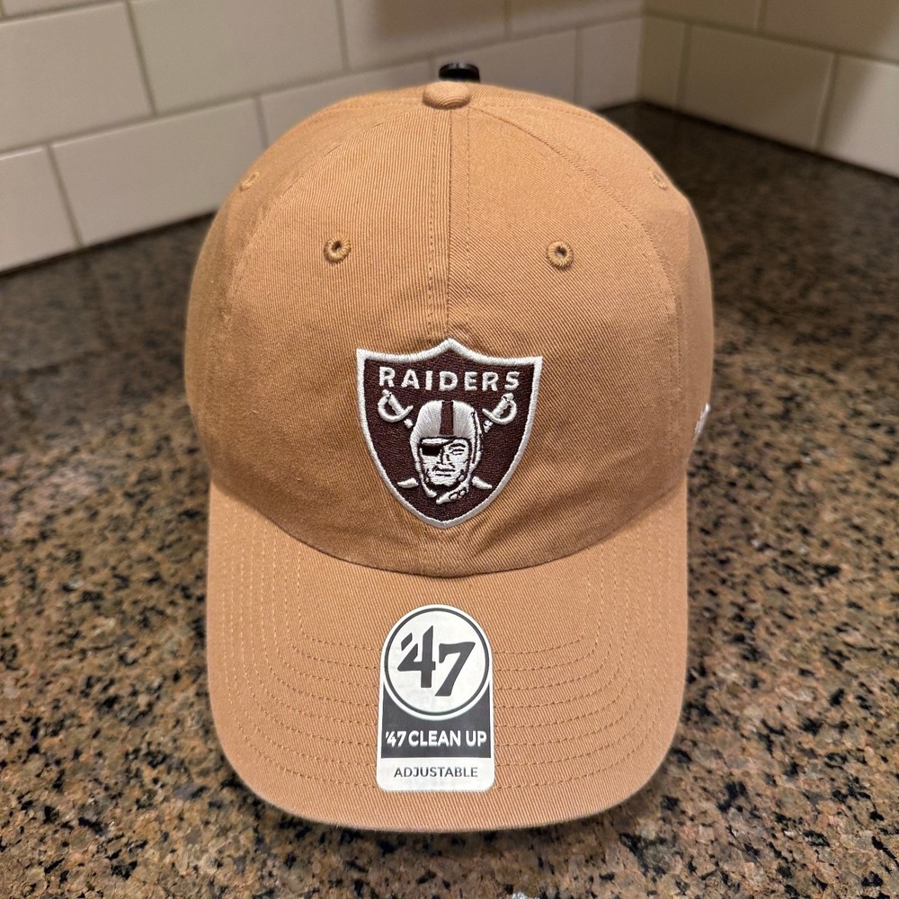 Las Vegas Raiders '47 CLEAN UP Adjustable Hat Cap Tan Khaki Super Bowl LVII New
